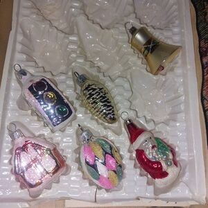 Vintage Christmas Colorful Christmas Ornaments Set of 6